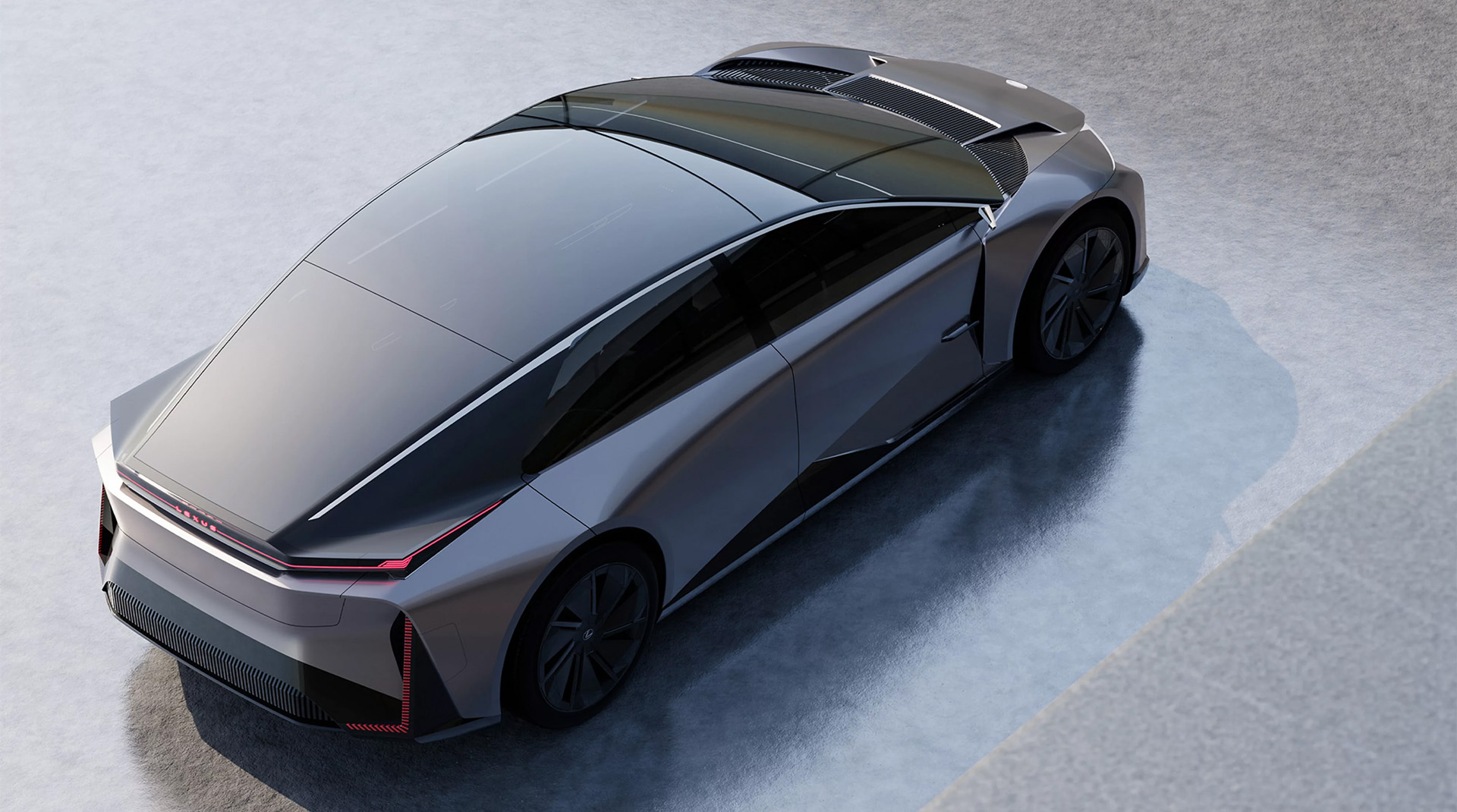 Lexus LF-ZC isometric view in studio lighting.